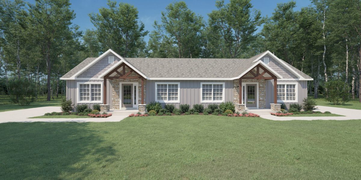 Burlington Duplex ranch Rendering